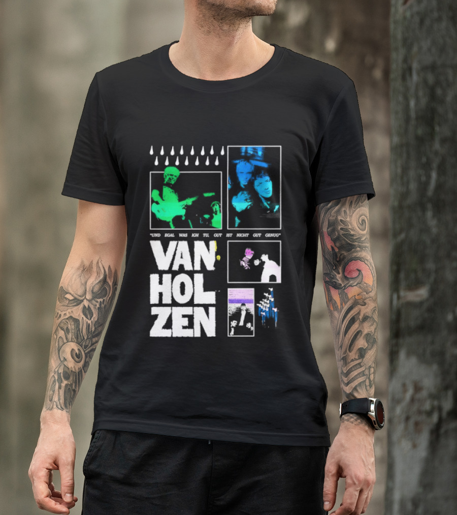 Van Holzen Und Egal Was Ich Tu Gut Ist Nicht Gut Genug Raindrops Color Blocks T-Shirt