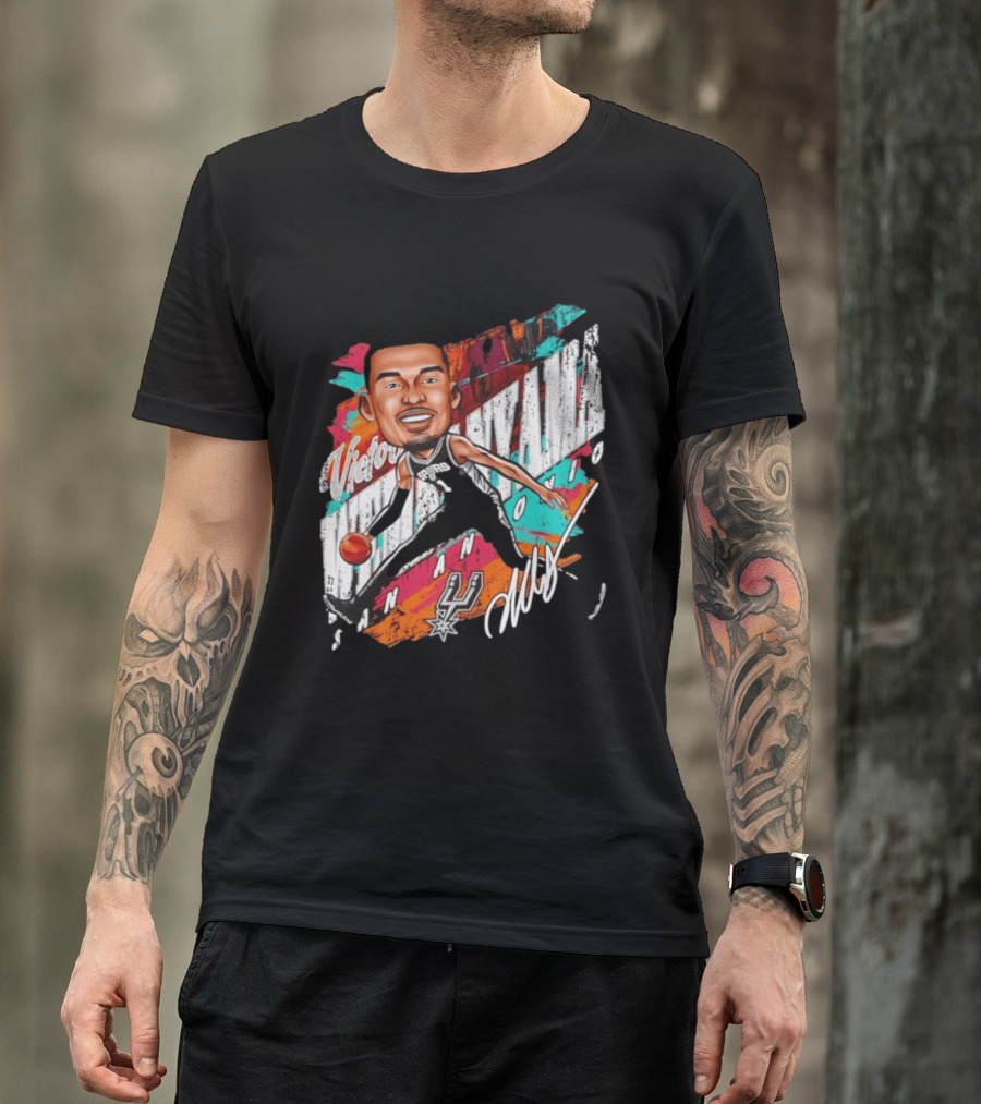 Victor Wembanyama San Antonio Spurs Basketball Cartoon T-Shirt