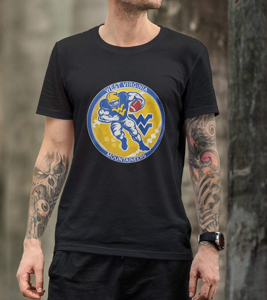 West Virginia Mountaineers Football Circular Running Back WV T-Shirt