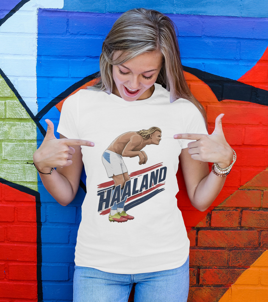 Haaland Taaland Meme Football Cartoon Player Pose T-Shirt