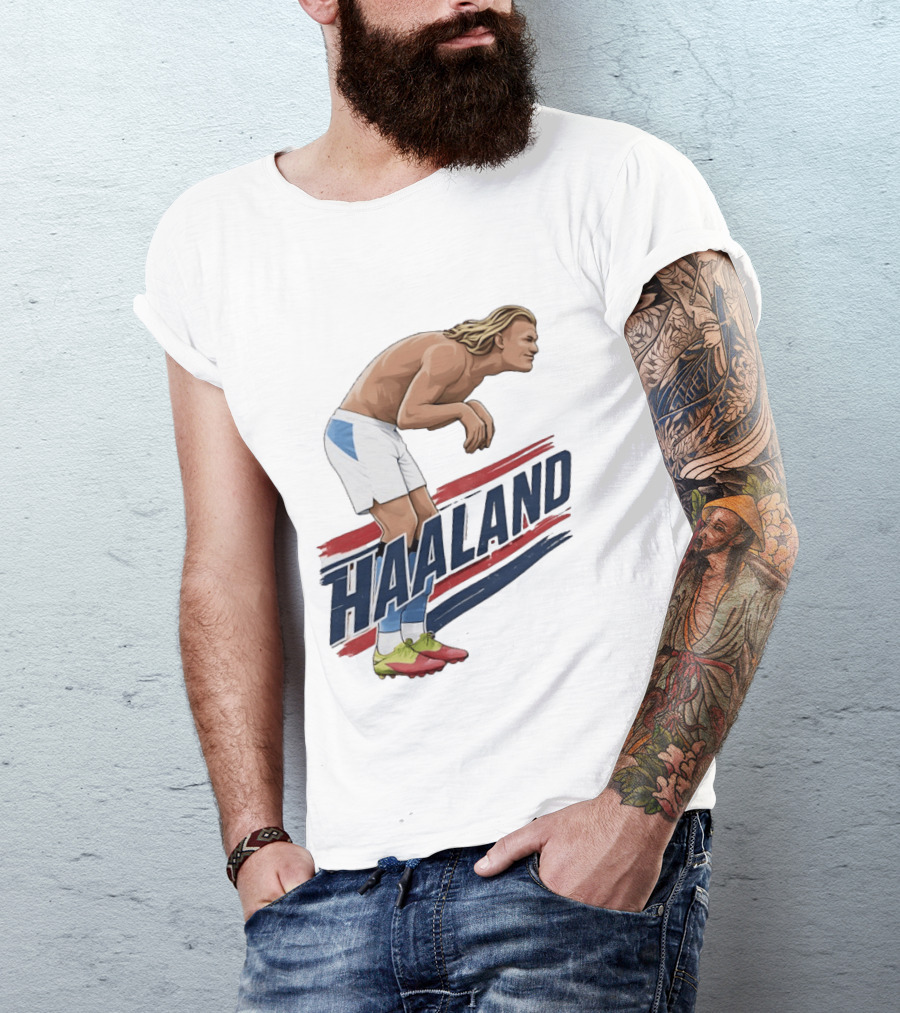 Haaland Taaland Meme Football Cartoon Player Pose T-Shirt