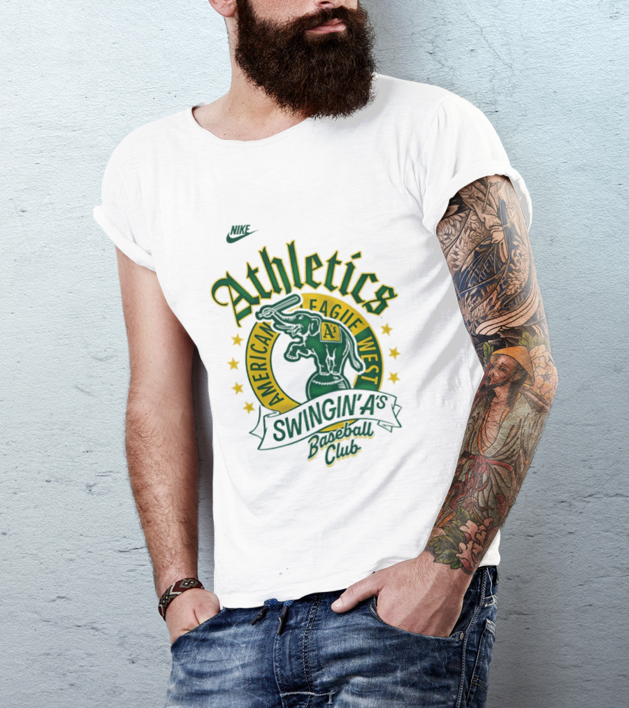 Nike Athletics Swingin' A's American League West Baseball Club T-Shirt