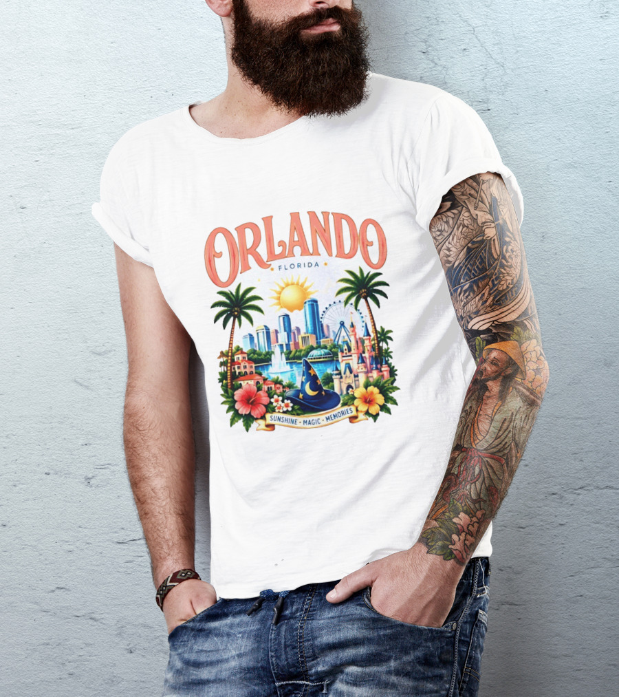Orlando Florida Sunshine Magic Memories Skyline Adventure T-Shirt
