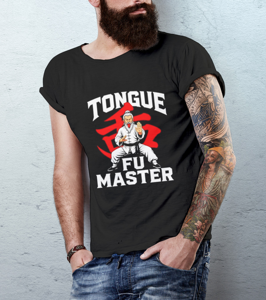 Tongue Fu Master Martial Arts Karate Bold Text Visual T-Shirt