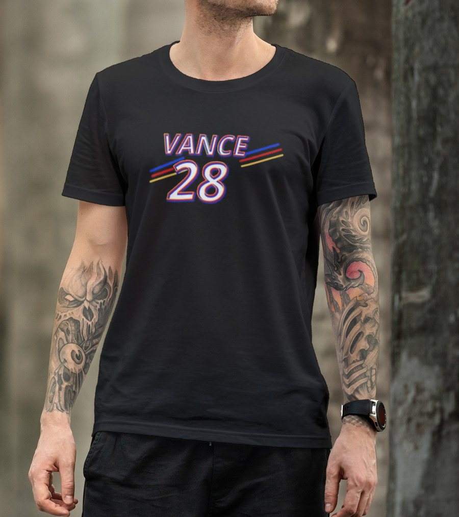 Vance 28 Vintage Striped Red Blue Yellow T-Shirt