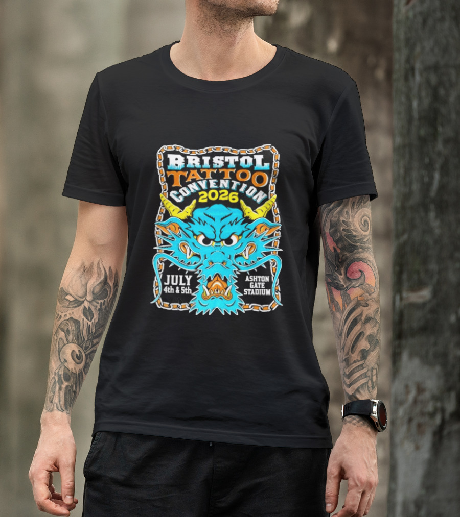 Bristol Tattoo Convention 2026 July 4th And 5th Ashton Gate Stadium Dragon T-Shirt
