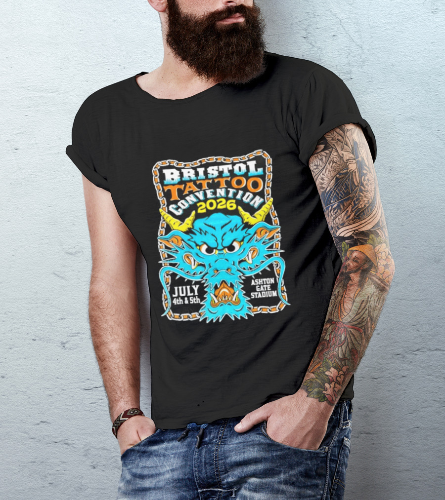 Bristol Tattoo Convention 2026 July 4th And 5th Ashton Gate Stadium Dragon T-Shirt