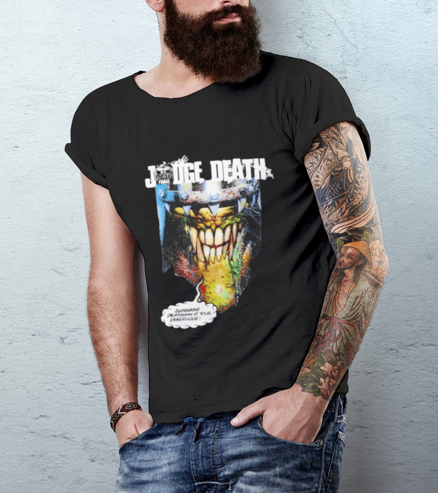 Judge Death 2000 AD Comic Book Character Jugggge Deathhhh At Your Sssservice T-Shirt