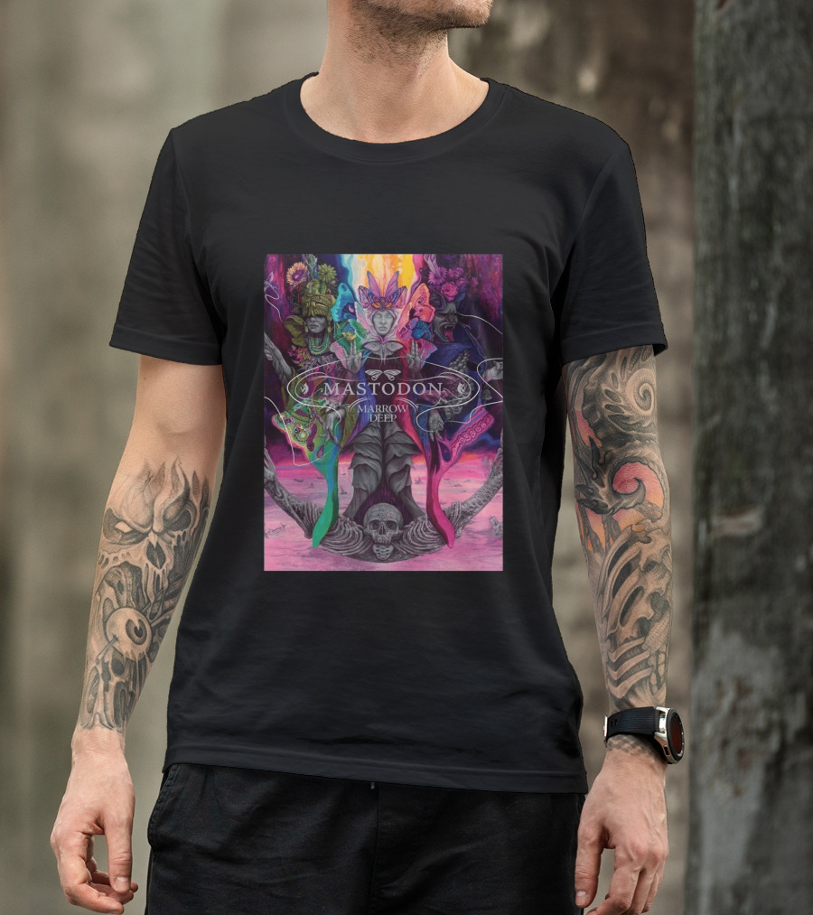 Mastodon Marrow Deep Psychedelic Album Art With Skull And Figures T-Shirt
