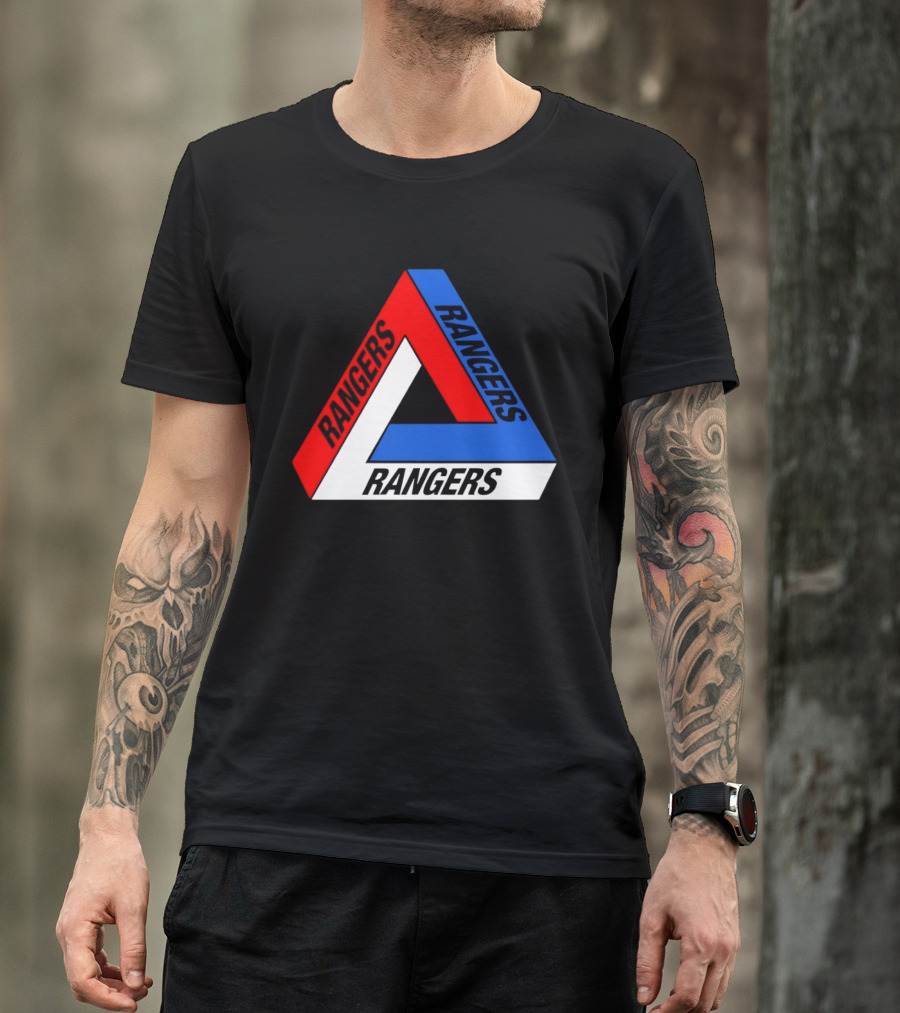Rangers Penrose Triangle Optical Illusion Sports T-Shirt