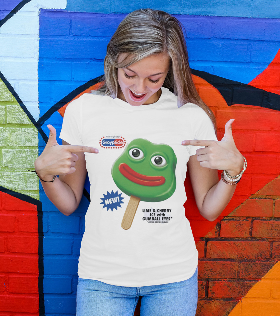 Groypsicle Lime And Cherry Ice With Gumball Eyes Limited Edition Made In Chicago T-Shirt