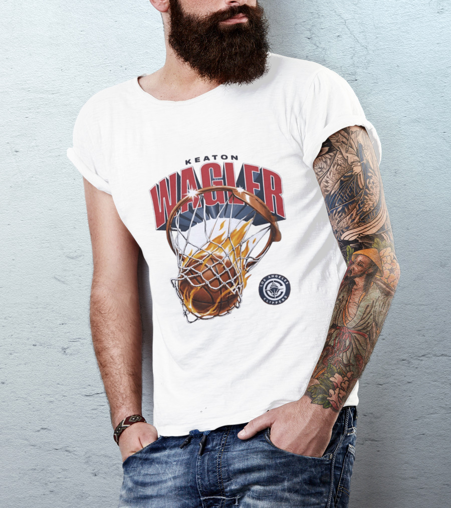 Keaton Wagler Los Angeles Clippers Basketball Net Dunk T-Shirt