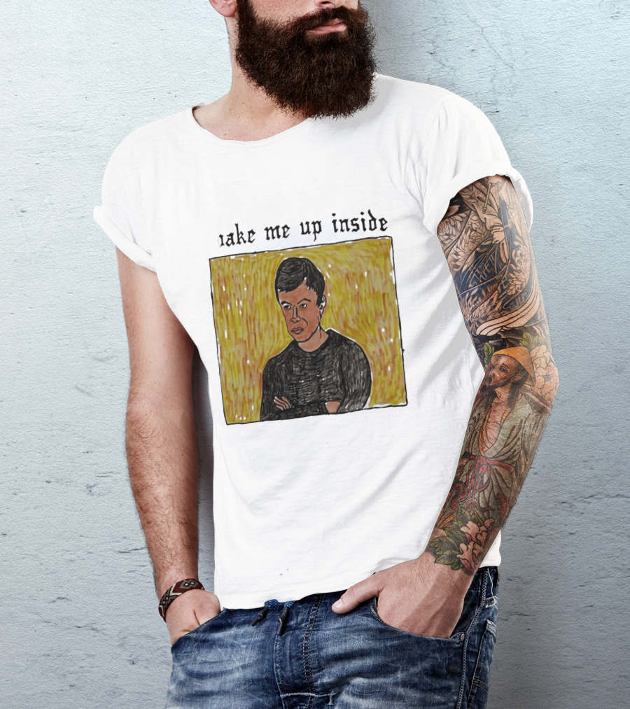 The Rehearsal 2 Wake Me Up Inside Meme Illustration With Contemplative Character On Yellow T-Shirt