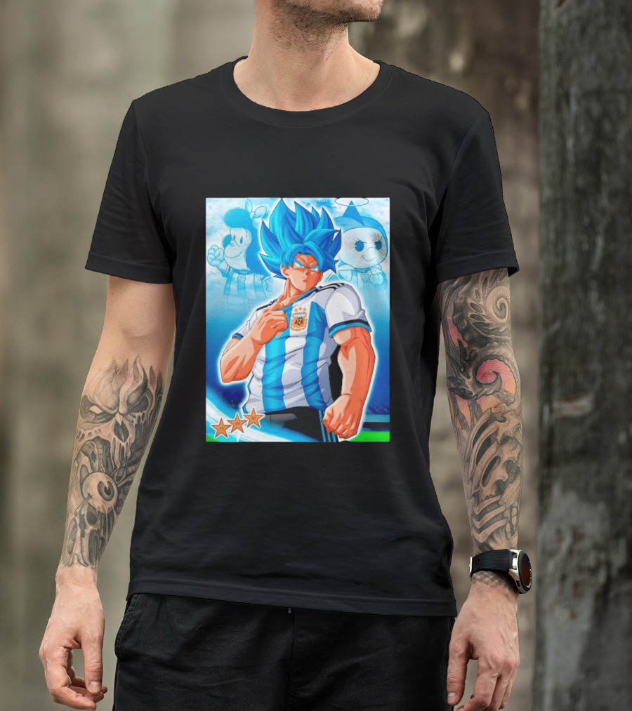Super Saiyan Goku Dragon Ball Argentina AFA Jersey Victory Stars T-Shirt