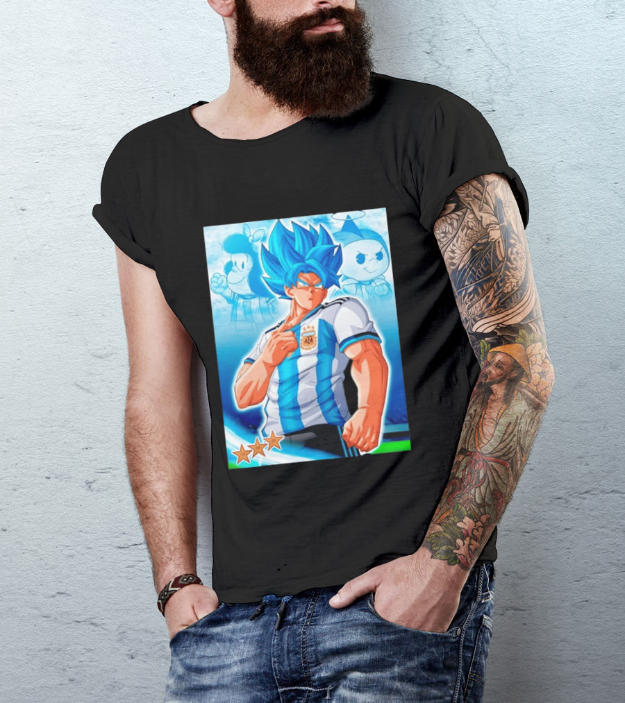 Super Saiyan Goku Dragon Ball Argentina AFA Jersey Victory Stars T-Shirt