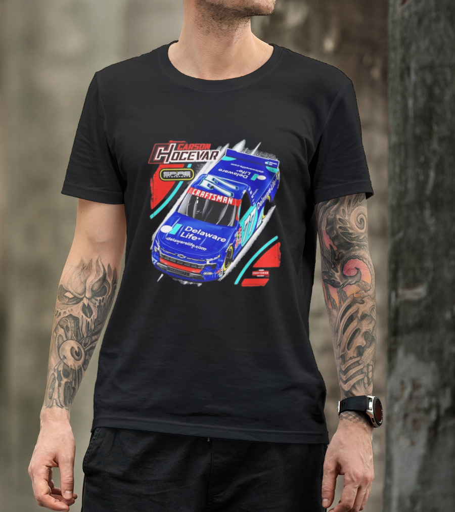 Carson Hocevar Spire Motorsports #77 Delaware Life Craftsman Racing T-Shirt