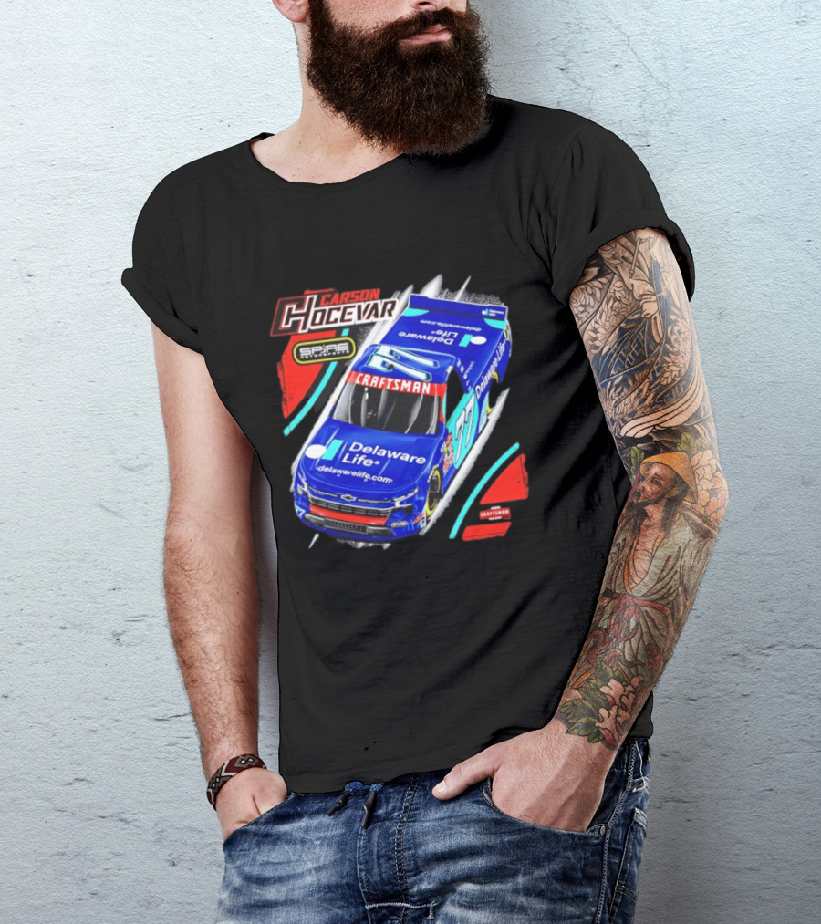 Carson Hocevar Spire Motorsports #77 Delaware Life Craftsman Racing T-Shirt