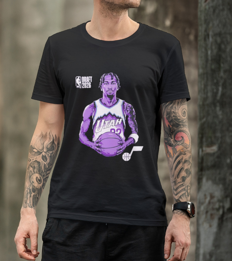 Utah Jazz 2026 NBA Draft Darryn Peterson Fade Basketball T-Shirt