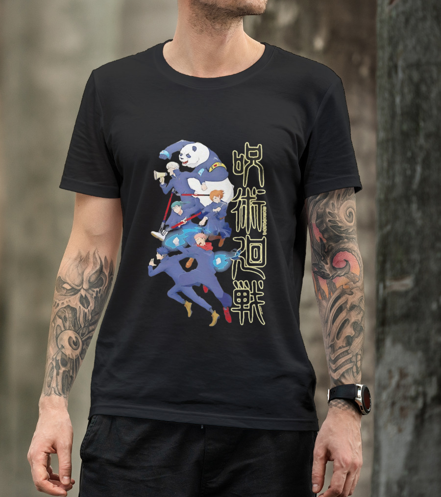 Jujutsu Kaisen Group Yuji Itadori Panda Megumi Fushiguro Nobara Kugisaki Anime Characters T-Shirt