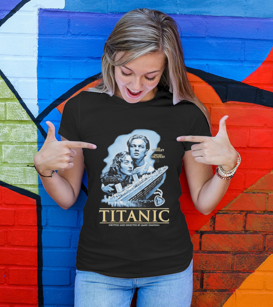 Titanic Kate Winslet Leonardo DiCaprio James Cameron Movie T-Shirt