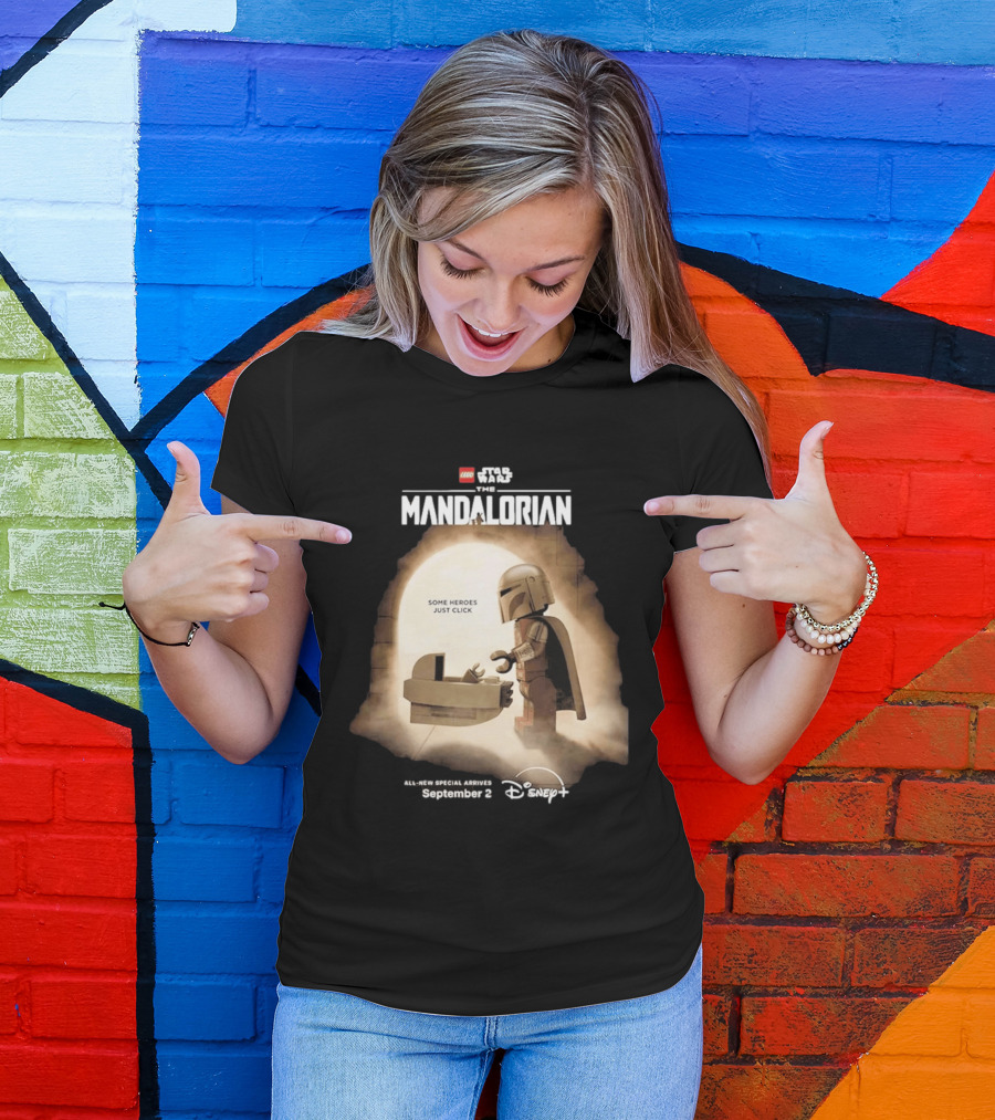 LEGO Star Wars The Mandalorian Some Heroes Just Click Disney Plus September 2026 T-Shirt