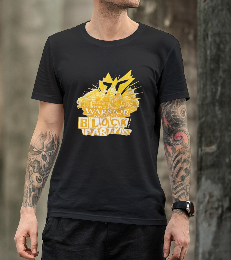 Warrior Wrestling Block Party BTM Yellow Graffiti Explosion T-Shirt