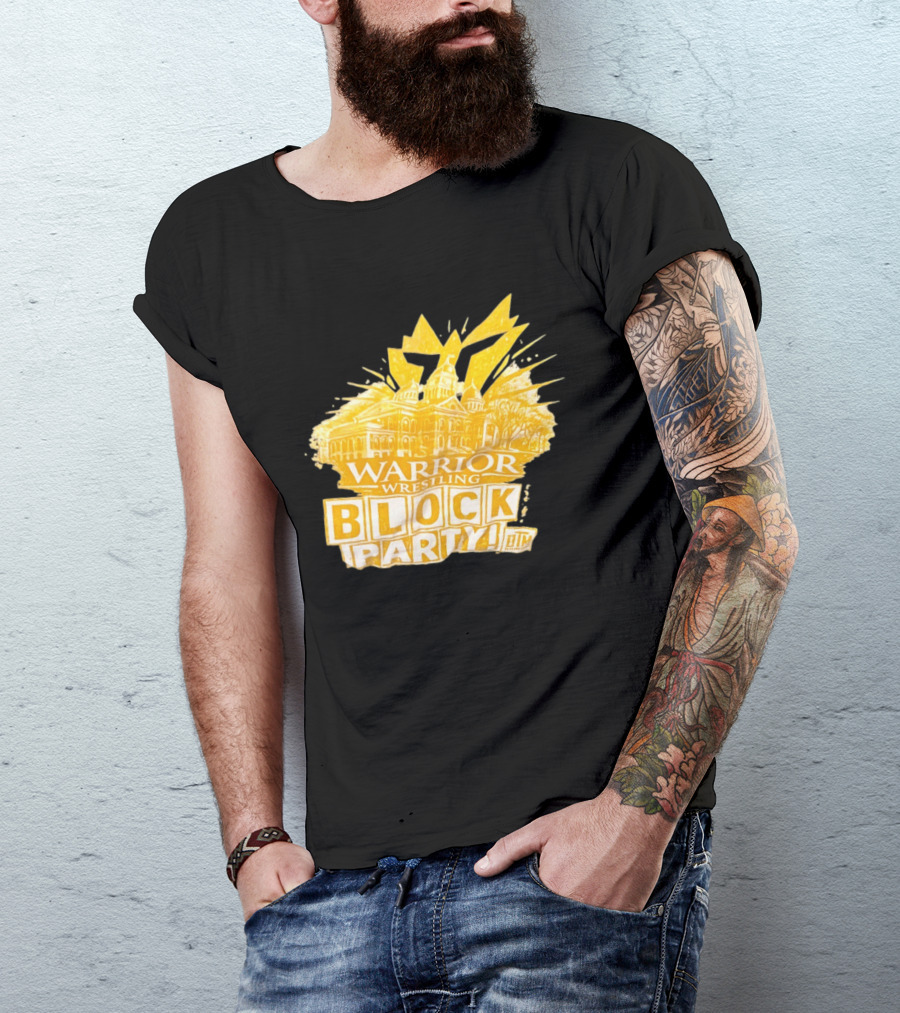 Warrior Wrestling Block Party BTM Yellow Graffiti Explosion T-Shirt