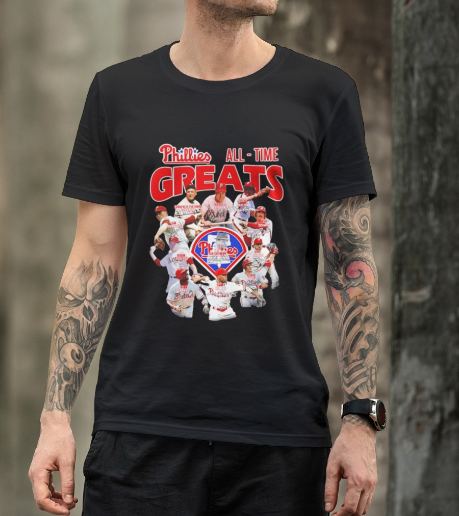 Philadelphia Phillies All Time Greats Baseball Legends Team T-Shirt