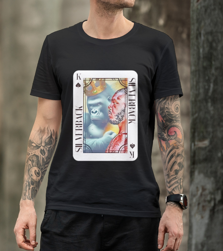 Silverback King Of Spades Gorilla Playing Card T-Shirt