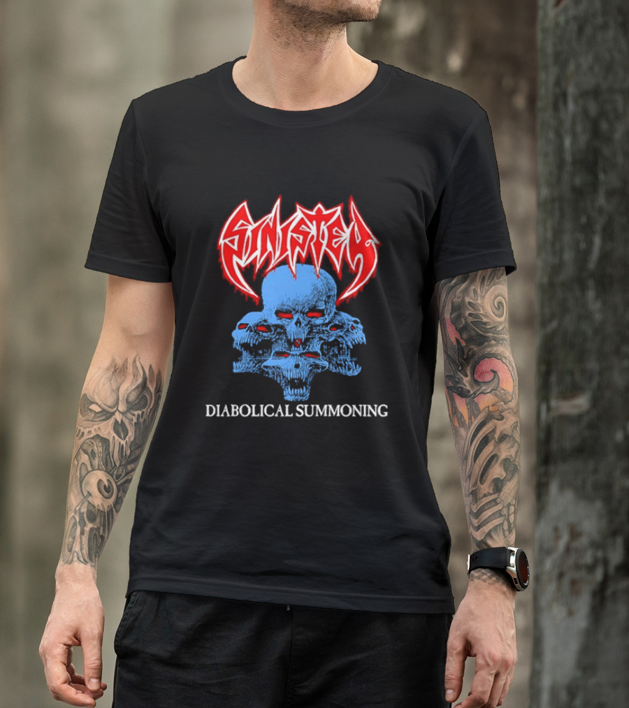 Sinister Diabolical Summoning Death Metal Skulls T-Shirt
