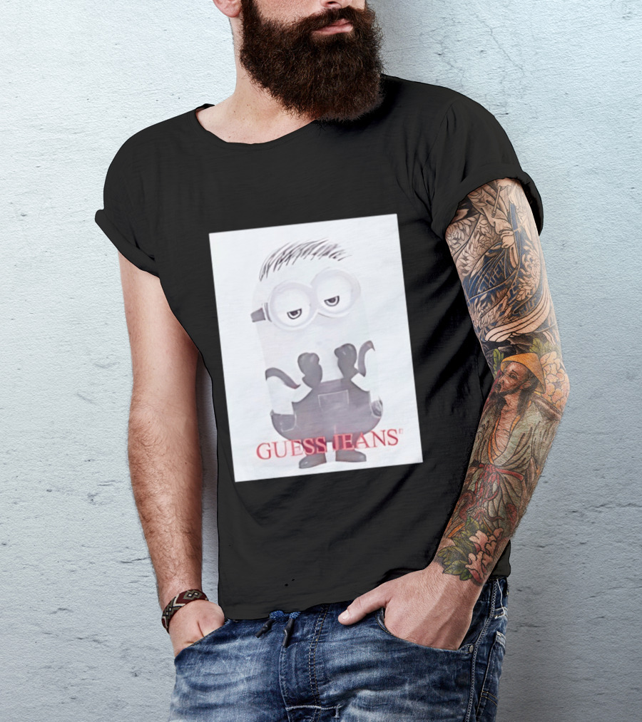 Minion Guess Jeans Despicable Me Goggle Wearing Cartoon T-Shirt