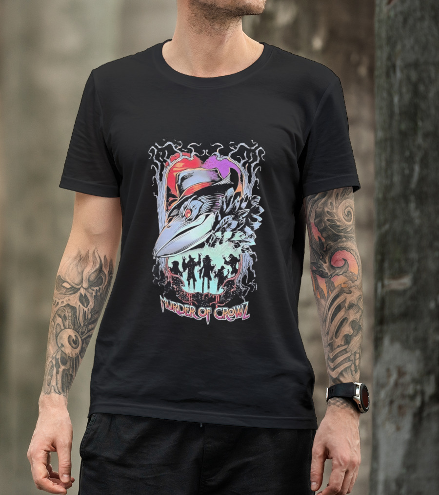 Murder Of Crowlz Gothic Raven Dark Mystical Forest Artifacts T-Shirt