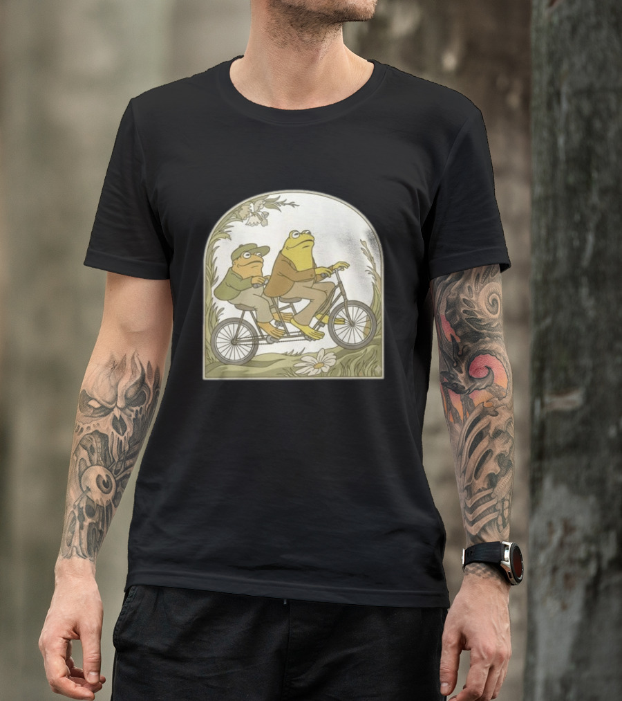 Frog And Toad Riding Tandem Bicycle T-Shirt