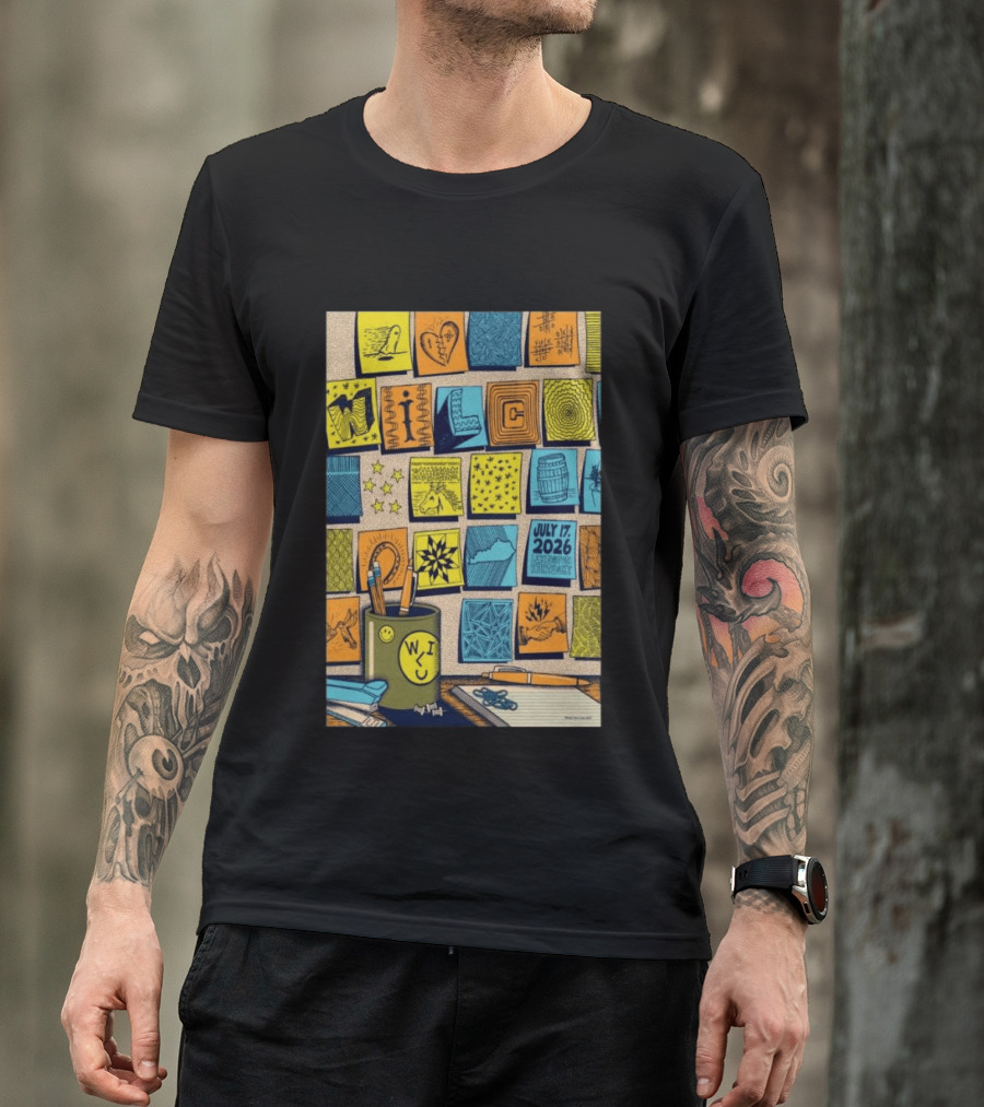 July 17 2026 Lexington KY The Burl Wilco Illustrated Art Blocks T-Shirt