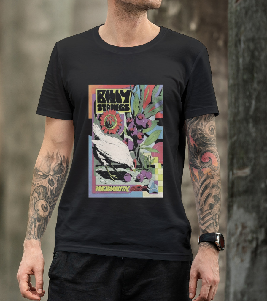 Billy Strings Jul 17 2026 Portsmouth Pavilion Chicken Flower T-Shirt