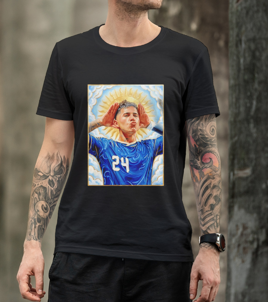 Enzo Fernández 24 Argentina Sun Of May Hands To Ears Gesture T-Shirt