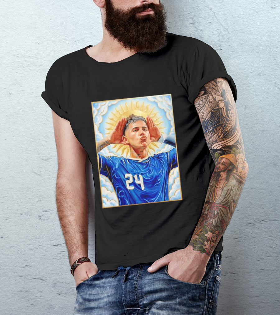 Enzo Fernández 24 Argentina Sun Of May Hands To Ears Gesture T-Shirt