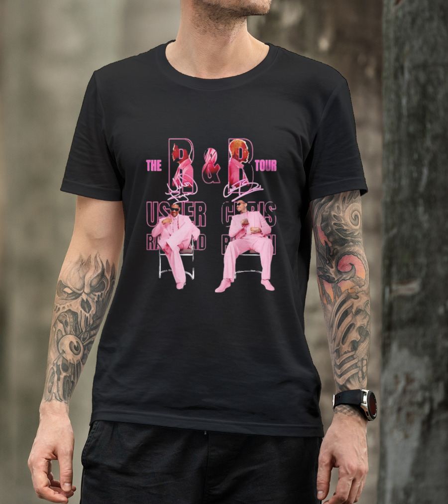 The B And B Tour Usher Chris Brown Pink Suits T-Shirt