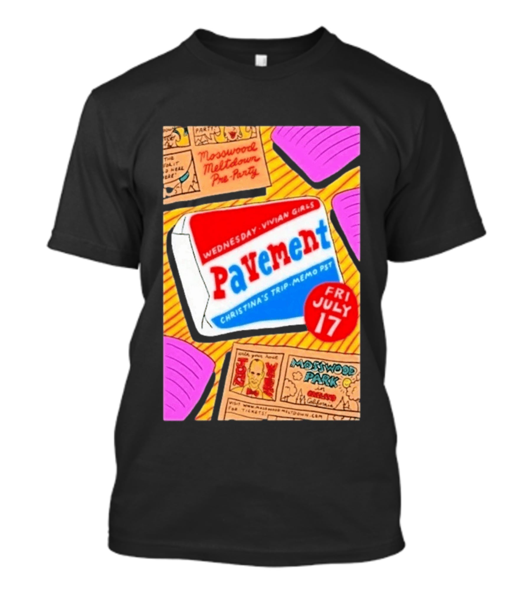 Pavement Vivian Girls At Mosswood Meltdown Pre Party Oakland July 17 2026 T-Shirt