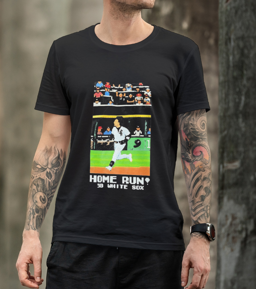 Home Run 3B White Sox Pixel Baseball T-Shirt