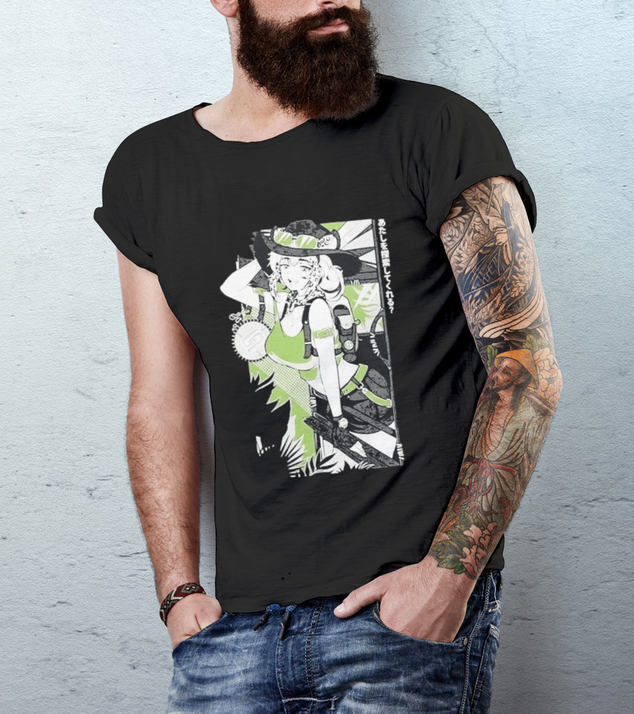 Wild Gamersupps Anime Waifu Adventure Green Aesthetic T-Shirt