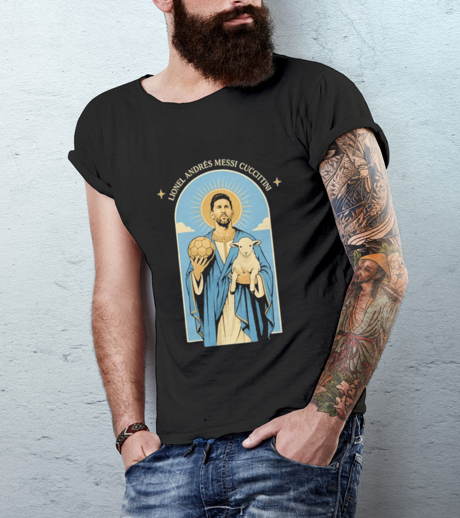 In GOAT We Trust Lionel Andrés Messi Cuccittini Golden Ball Lamb T-Shirt