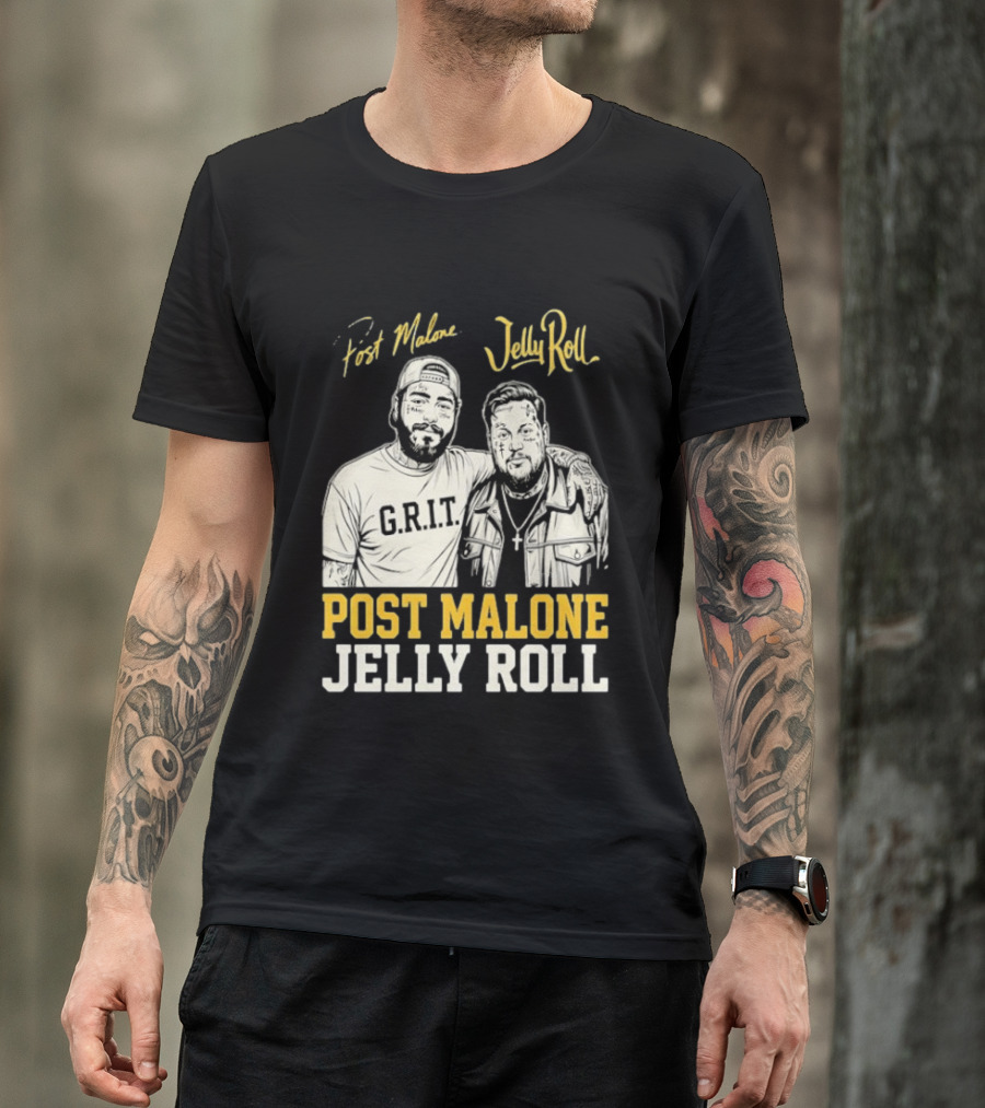Post Malone Jelly Roll G.R.I.T Collaboration T-Shirt