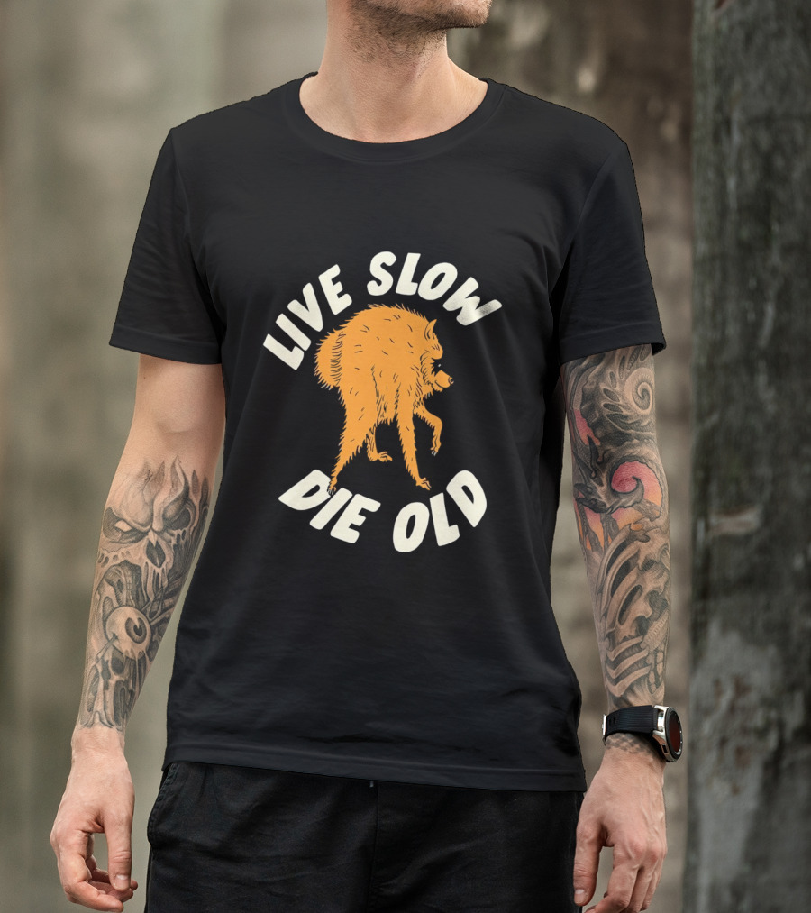 Live Slow Die Old Jimothy Raccoon T-Shirt