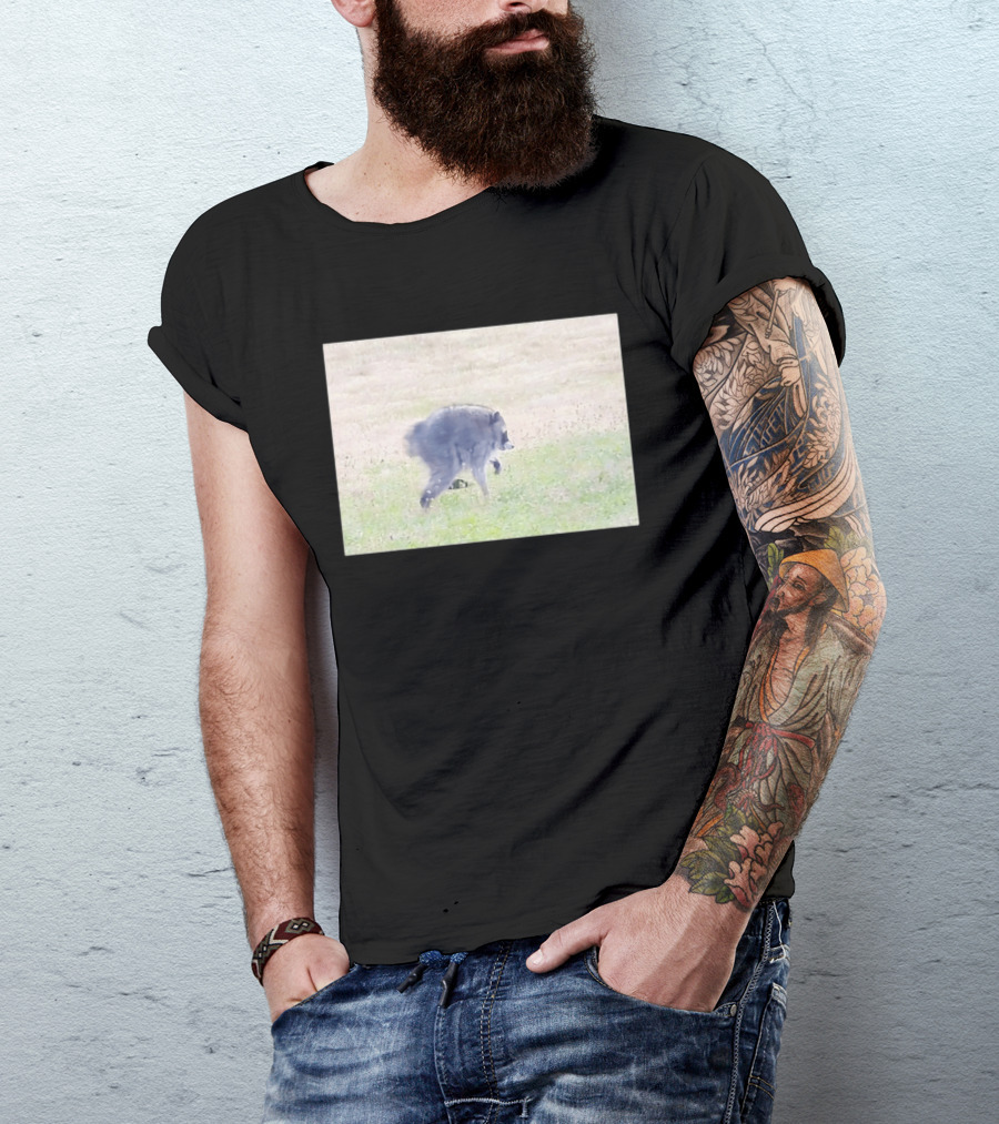 Jimothy Raccoon Walking In Grassy Field Wildlife Scene T-Shirt