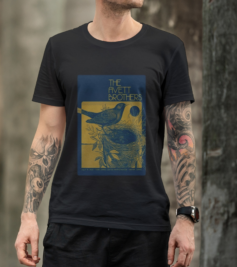 The Avett Brothers July 18 2026 Ford Idaho Center Amphitheater Nampa ID Bird And Nest T-Shirt