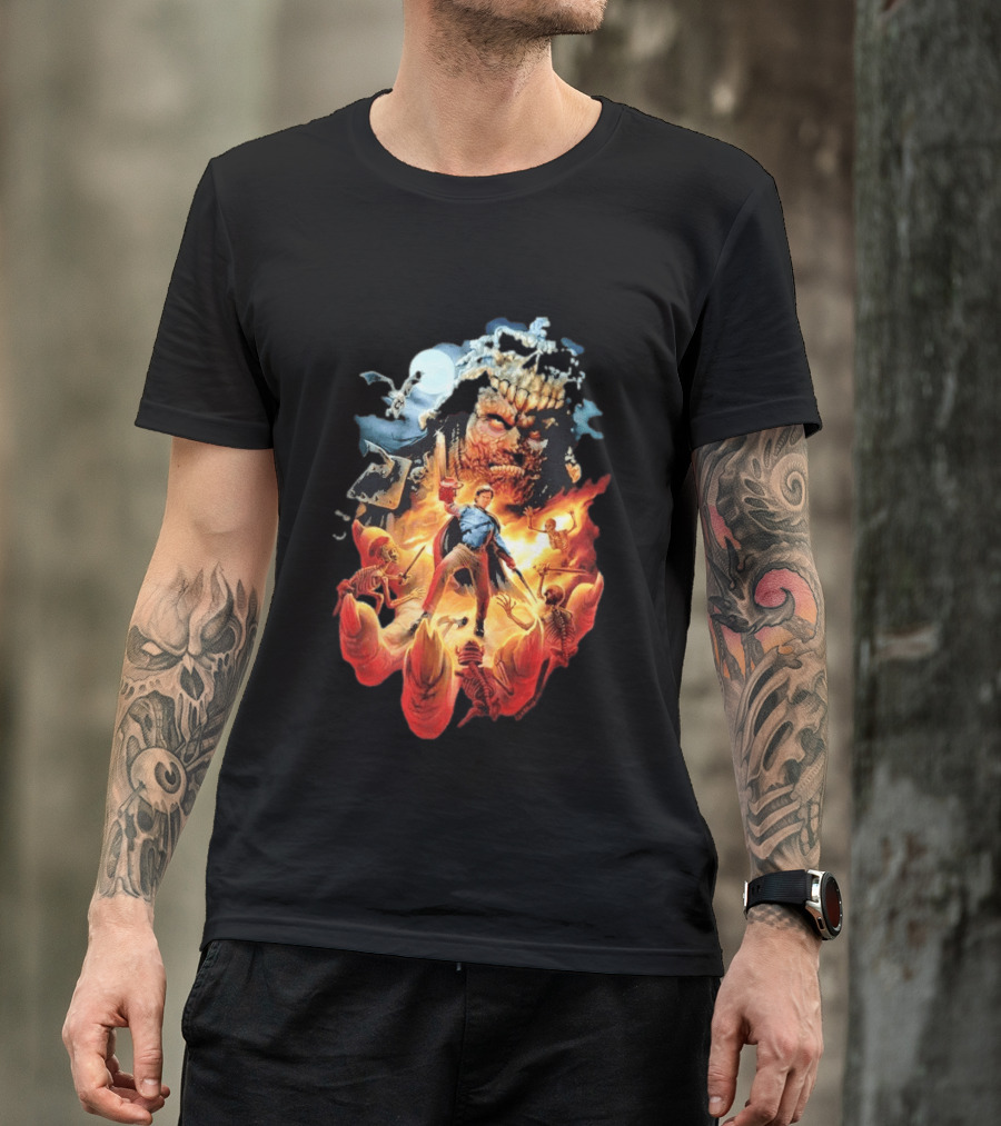Army Of Darkness Who Wants Some Epic Movie Artwork Battle Scene T-Shirt