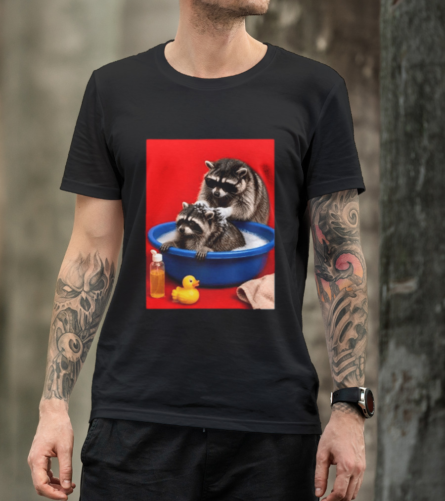 Jimothy Raccoon Viral Trash Panda Bubble Bath Glasses T-Shirt