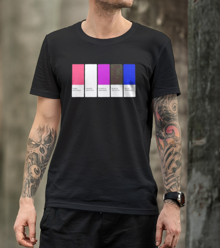 Pink #FF79A2 White #FFFFFF Purple #BE18D6 Black #2C2C2C Blue #3358ED T-Shirt