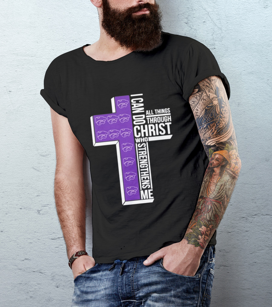 Kansas State Wildcats Faith Empowerment Through Christ Cross T-Shirt